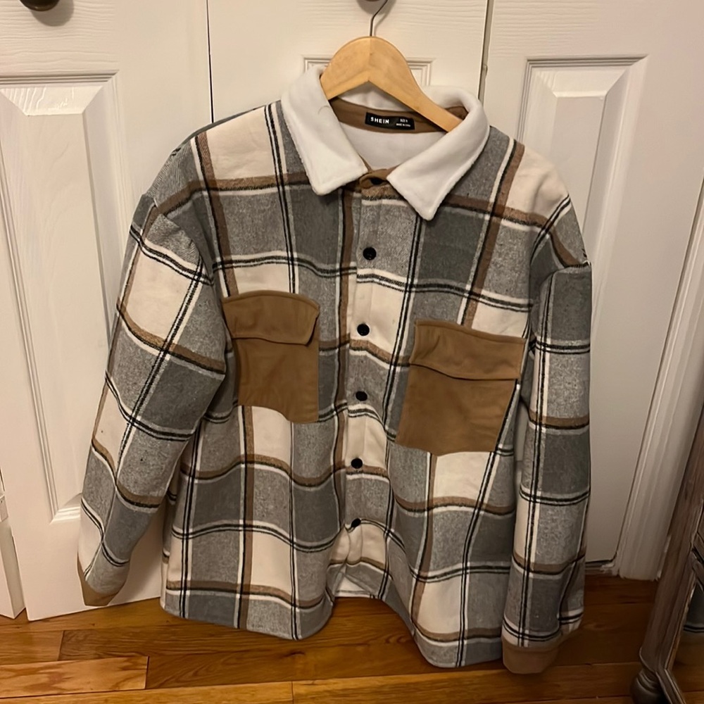 Gray/White/Brown jacket